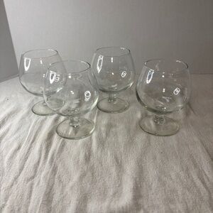 Set Of 4 Vintage Mid Century Brandy/Cognac/Stout Beer/ Snifter Glasses 5" Tall